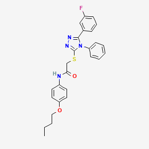 molecular formula C26H25FN4O2S B3900101 N-(4-butoxyphenyl)-2-{[5-(3-fluorophenyl)-4-phenyl-4H-1,2,4-triazol-3-yl]sulfanyl}acetamide 