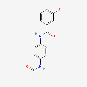 molecular formula C15H13FN2O2 B3900209 N-ACETYL-N'-(3-FLUOROBENZOYL)-1,4-PHENYLENEDIAMINE 