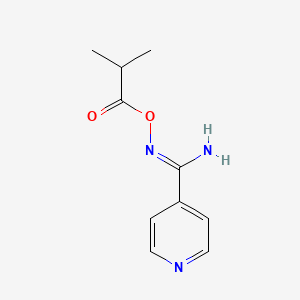 molecular formula C10H13N3O2 B3900215 N'-[(2-methylpropanoyl)oxy]pyridine-4-carboximidamide 