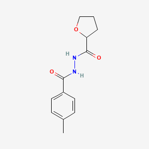 molecular formula C13H16N2O3 B3900236 N'-(4-methylbenzoyl)oxolane-2-carbohydrazide 
