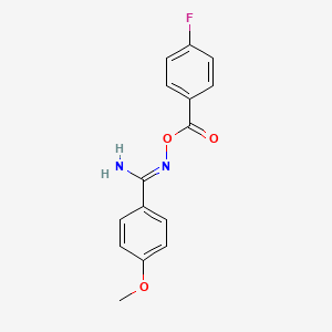 molecular formula C15H13FN2O3 B3900294 N'-{[(4-fluorophenyl)carbonyl]oxy}-4-methoxybenzenecarboximidamide CAS No. 5928-86-9