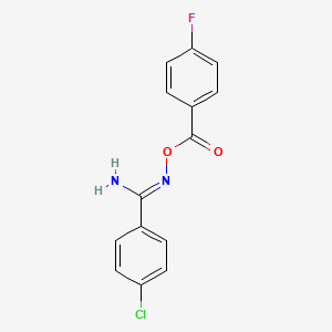 molecular formula C14H10ClFN2O2 B3900374 4-chloro-N'-{[(4-fluorophenyl)carbonyl]oxy}benzenecarboximidamide 