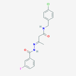 N-(4-chlorobenzyl)-3-[(3-iodobenzoyl)hydrazono]butanamide