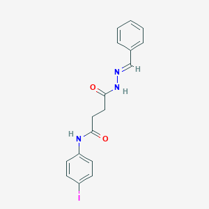 molecular formula C17H16IN3O2 B390059 N-(4-IODOPHENYL)-3-{N'-[(E)-PHENYLMETHYLIDENE]HYDRAZINECARBONYL}PROPANAMIDE 