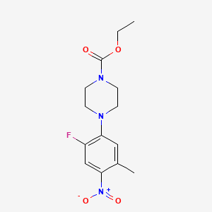 molecular formula C14H18FN3O4 B3900643 Ethyl 4-(2-fluoro-5-methyl-4-nitrophenyl)piperazine-1-carboxylate 