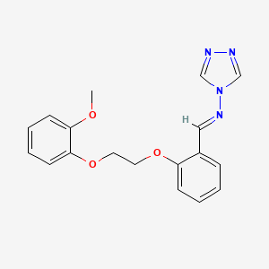 molecular formula C18H18N4O3 B3900654 N-[(E)-{2-[2-(2-methoxyphenoxy)ethoxy]phenyl}methylidene]-4H-1,2,4-triazol-4-amine 