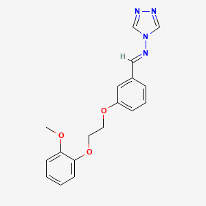 molecular formula C18H18N4O3 B3900666 N-[(E)-{3-[2-(2-methoxyphenoxy)ethoxy]phenyl}methylidene]-4H-1,2,4-triazol-4-amine 
