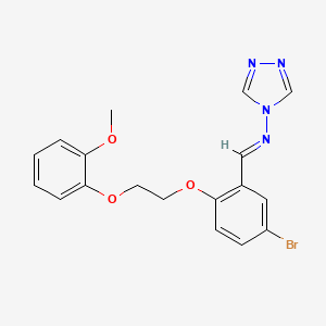 molecular formula C18H17BrN4O3 B3900698 N-[(E)-{5-bromo-2-[2-(2-methoxyphenoxy)ethoxy]phenyl}methylidene]-4H-1,2,4-triazol-4-amine 