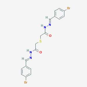 molecular formula C18H16Br2N4O2S B390086 N'-(4-bromobenzylidene)-2-({2-[2-(4-bromobenzylidene)hydrazino]-2-oxoethyl}sulfanyl)acetohydrazide 