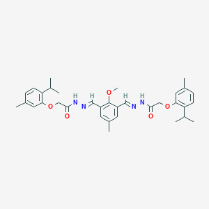 2-(2-isopropyl-5-methylphenoxy)-N'~1~-{(E)-1-[3-({(E)-2-[2-(2-isopropyl-5-methylphenoxy)acetyl]hydrazono}methyl)-2-methoxy-5-methylphenyl]methylidene}acetohydrazide