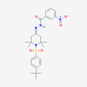 N'-{1-[(4-tert-butylphenyl)sulfonyl]-2,2,6,6-tetramethyl-4-piperidinylidene}-3-nitrobenzohydrazide