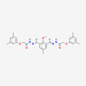 2-(3,5-dimethylphenoxy)-N'~1~-{(E)-1-[3-({(E)-2-[2-(3,5-dimethylphenoxy)acetyl]hydrazono}methyl)-2-methoxy-5-methylphenyl]methylidene}acetohydrazide