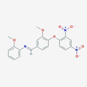 molecular formula C21H17N3O7 B390105 N-[4-(2,4-dinitrophenoxy)-3-methoxybenzylidene]-2-methoxyaniline 