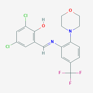 2,4-Dichloro-6-({[2-(4-morpholinyl)-5-(trifluoromethyl)phenyl]imino}methyl)phenol