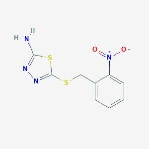 molecular formula C9H8N4O2S2 B390113 2-Amino-5-({2-nitrobenzyl}sulfanyl)-1,3,4-thiadiazole CAS No. 329921-66-6