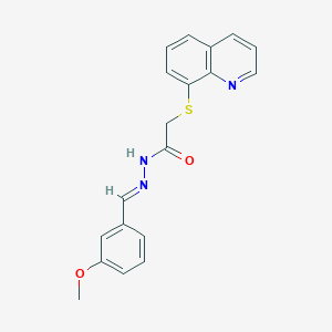 molecular formula C19H17N3O2S B390120 N'-(3-methoxybenzylidene)-2-(8-quinolinylsulfanyl)acetohydrazide CAS No. 352332-28-6