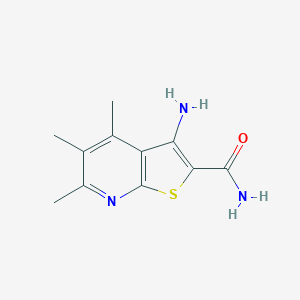 molecular formula C11H13N3OS B039013 3-Amino-4,5,6-trimethylthieno[2,3-b]pyridine-2-carboxamide CAS No. 119003-37-1
