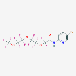 molecular formula C12H4BrF13N2O4 B390143 N-(5-bromo-2-pyridinyl)-2,2-difluoro-2-{1,1,2,2-tetrafluoro-2-[1,1,2,2-tetrafluoro-2-(trifluoromethoxy)ethoxy]ethoxy}acetamide 