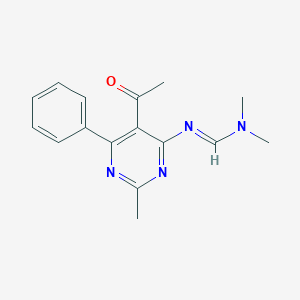 molecular formula C16H18N4O B390152 N'-(5-acetyl-2-methyl-6-phenyl-4-pyrimidinyl)-N,N-dimethylimidoformamide 
