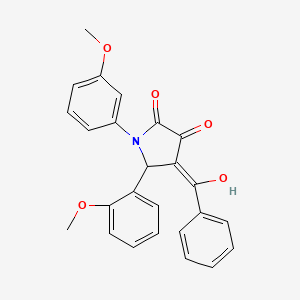 molecular formula C25H21NO5 B3901743 4-benzoyl-3-hydroxy-5-(2-methoxyphenyl)-1-(3-methoxyphenyl)-1,5-dihydro-2H-pyrrol-2-one 