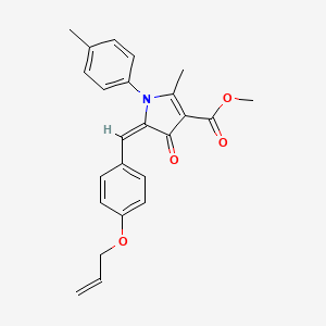 molecular formula C24H23NO4 B3901766 METHYL (5E)-2-METHYL-1-(4-METHYLPHENYL)-4-OXO-5-{[4-(PROP-2-EN-1-YLOXY)PHENYL]METHYLIDENE}-4,5-DIHYDRO-1H-PYRROLE-3-CARBOXYLATE 