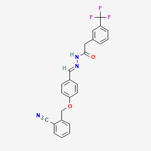 molecular formula C24H18F3N3O2 B3901983 N'-[(E)-{4-[(2-cyanobenzyl)oxy]phenyl}methylidene]-2-[3-(trifluoromethyl)phenyl]acetohydrazide CAS No. 5952-16-9