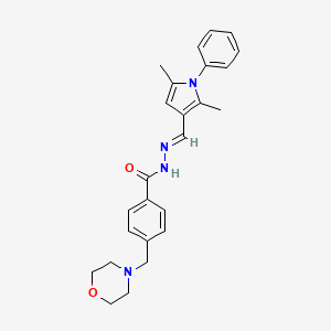 molecular formula C25H28N4O2 B3902072 N'-[(E)-(2,5-DIMETHYL-1-PHENYL-1H-PYRROL-3-YL)METHYLIDENE]-4-[(MORPHOLIN-4-YL)METHYL]BENZOHYDRAZIDE 