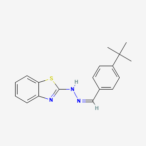 molecular formula C18H19N3S B3902328 N-[(Z)-(4-tert-butylphenyl)methylideneamino]-1,3-benzothiazol-2-amine 