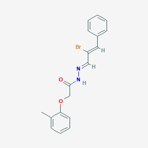 molecular formula C18H17BrN2O2 B390256 N'-(2-bromo-3-phenyl-2-propenylidene)-2-(2-methylphenoxy)acetohydrazide 