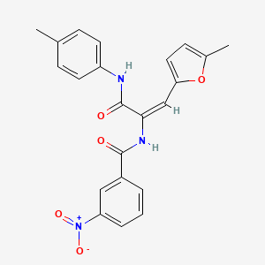 molecular formula C22H19N3O5 B3902585 N-[(E)-3-(4-methylanilino)-1-(5-methylfuran-2-yl)-3-oxoprop-1-en-2-yl]-3-nitrobenzamide 