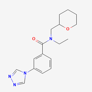 molecular formula C17H22N4O2 B3902600 N-ethyl-N-(tetrahydro-2H-pyran-2-ylmethyl)-3-(4H-1,2,4-triazol-4-yl)benzamide 