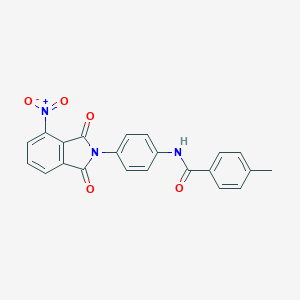 molecular formula C22H15N3O5 B390277 N-(4-{4-nitro-1,3-dioxo-1,3-dihydro-2H-isoindol-2-yl}phenyl)-4-methylbenzamide 