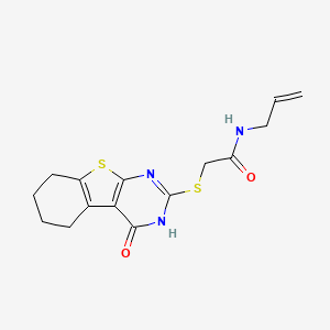 molecular formula C15H17N3O2S2 B3903134 N-allyl-2-((4-oxo-3,4,5,6,7,8-hexahydrobenzo[4,5]thieno[2,3-d]pyrimidin-2-yl)thio)acetamide CAS No. 5965-97-9