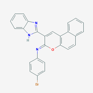molecular formula C26H16BrN3O B390339 N-[2-(1H-benzimidazol-2-yl)-3H-benzo[f]chromen-3-ylidene]-N-(4-bromophenyl)amine 