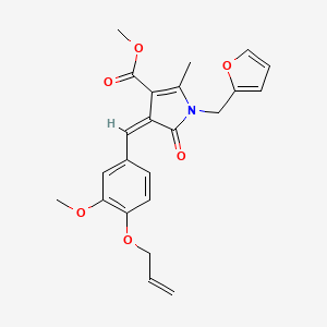 molecular formula C23H23NO6 B3903491 methyl (4Z)-1-(furan-2-ylmethyl)-4-[3-methoxy-4-(prop-2-en-1-yloxy)benzylidene]-2-methyl-5-oxo-4,5-dihydro-1H-pyrrole-3-carboxylate 