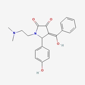molecular formula C21H22N2O4 B3903516 4-BENZOYL-1-[2-(DIMETHYLAMINO)ETHYL]-3-HYDROXY-5-(4-HYDROXYPHENYL)-2,5-DIHYDRO-1H-PYRROL-2-ONE 