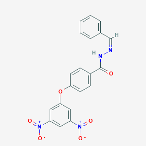 molecular formula C20H14N4O6 B390357 N'-benzylidene-4-{3,5-bisnitrophenoxy}benzohydrazide 