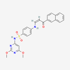 molecular formula C25H22N4O5S B3903628 N-(2,6-dimethoxypyrimidin-4-yl)-4-[[(Z)-3-naphthalen-2-yl-3-oxoprop-1-enyl]amino]benzenesulfonamide 