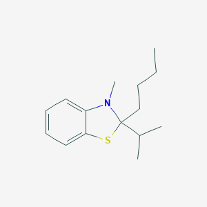 molecular formula C15H23NS B039037 2-Butyl-2-isopropyl-3-methyl-2,3-dihydro-1,3-benzothiazole CAS No. 123768-37-6