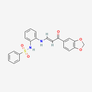 molecular formula C22H18N2O5S B3903815 N-[2-[[(E)-3-(1,3-benzodioxol-5-yl)-3-oxoprop-1-enyl]amino]phenyl]benzenesulfonamide 