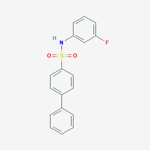 molecular formula C18H14FNO2S B390418 N-(3-FLUOROPHENYL)-[1,1'-BIPHENYL]-4-SULFONAMIDE 
