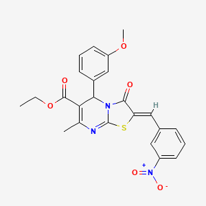 molecular formula C24H21N3O6S B3904221 ethyl (2Z)-5-(3-methoxyphenyl)-7-methyl-2-[(3-nitrophenyl)methylidene]-3-oxo-5H-[1,3]thiazolo[3,2-a]pyrimidine-6-carboxylate 