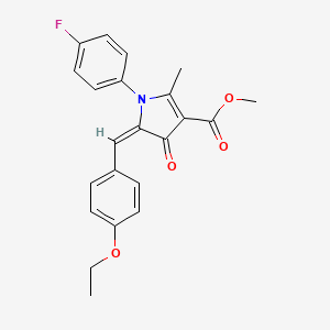 molecular formula C22H20FNO4 B3904460 Methyl (5E)-5-[(4-ethoxyphenyl)methylidene]-1-(4-fluorophenyl)-2-methyl-4-oxo-4,5-dihydro-1H-pyrrole-3-carboxylate 