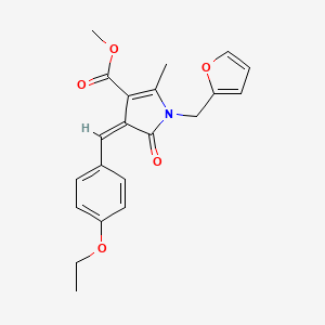 molecular formula C21H21NO5 B3904475 Methyl (4Z)-4-[(4-ethoxyphenyl)methylidene]-1-[(furan-2-YL)methyl]-2-methyl-5-oxo-4,5-dihydro-1H-pyrrole-3-carboxylate 