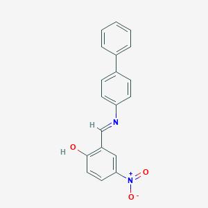 molecular formula C19H14N2O3 B390460 Phenol, 2-(4-biphenyliminomethyl)-4-nitro- 