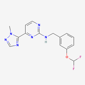 molecular formula C15H14F2N6O B3904843 N-[[3-(difluoromethoxy)phenyl]methyl]-4-(2-methyl-1,2,4-triazol-3-yl)pyrimidin-2-amine 