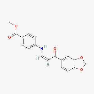 molecular formula C18H15NO5 B3904845 methyl 4-[[(Z)-3-(1,3-benzodioxol-5-yl)-3-oxoprop-1-enyl]amino]benzoate 