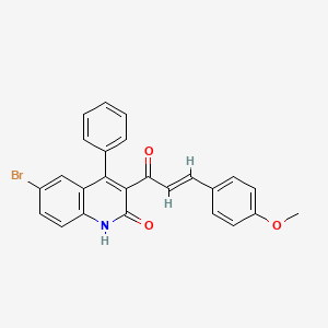molecular formula C25H18BrNO3 B3905403 6-BROMO-3-[(2E)-3-(4-METHOXYPHENYL)PROP-2-ENOYL]-4-PHENYL-1,2-DIHYDROQUINOLIN-2-ONE 