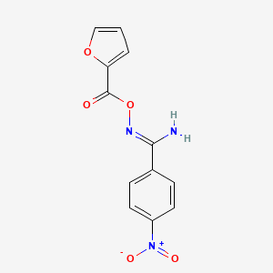 molecular formula C12H9N3O5 B3905486 N'-[(furan-2-ylcarbonyl)oxy]-4-nitrobenzenecarboximidamide 