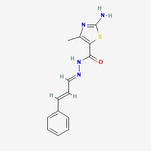 molecular formula C14H14N4OS B3905500 2-AMINO-4-METHYL-N'-[(1E,2E)-3-PHENYLPROP-2-EN-1-YLIDENE]-1,3-THIAZOLE-5-CARBOHYDRAZIDE 